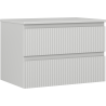 Mexen Rivel armoire de salle de bain sous lavabo 70 cm avec plateau, 2 tiroirs, rainurée, gris mat - 91A20-07047-2-BFFC62