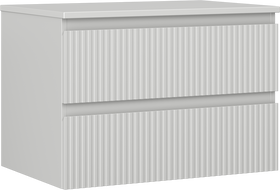 Mexen Rivel meuble de salle de bains sous-lavabo 70 cm avec plateau, 2 tiroirs, rainurés, gris mat - 91A20-07047-2-BFFC62