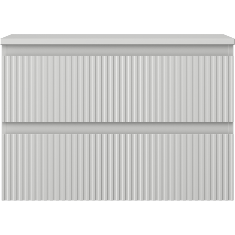 Mexen Rivel armoire de salle de bain sous lavabo 70 cm avec plateau, 2 tiroirs, rainurée, gris mat - 91A20-07047-2-BFFC62