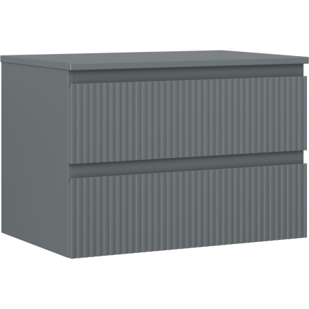 Mexen Rivel armoire de salle de bain sous lavabo 70 cm avec plateau, 2 tiroirs, rainurée, graphite mat - 91A20-07047-2-BFFC66