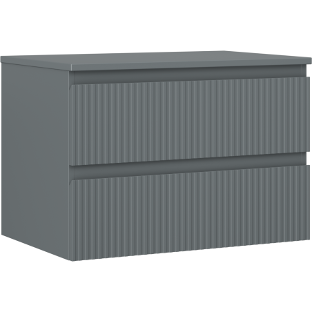Mexen Rivel meuble de salle de bain sous lavabo 70 cm avec plan, 2 tiroirs, rainuré, graphite mat - 91A20-07047-2-BFFC66
