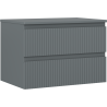 Mexen Rivel armoire de salle de bain sous lavabo 70 cm avec plateau, 2 tiroirs, rainurée, graphite mat - 91A20-07047-2-BFFC66