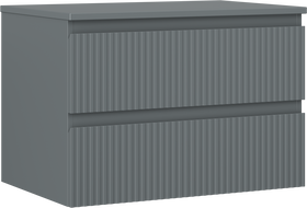 Mexen Rivel armoire de salle de bain sous lavabo 70 cm avec plateau, 2 tiroirs, rainurée, graphite mat - 91A20-07047-2-BFFC66