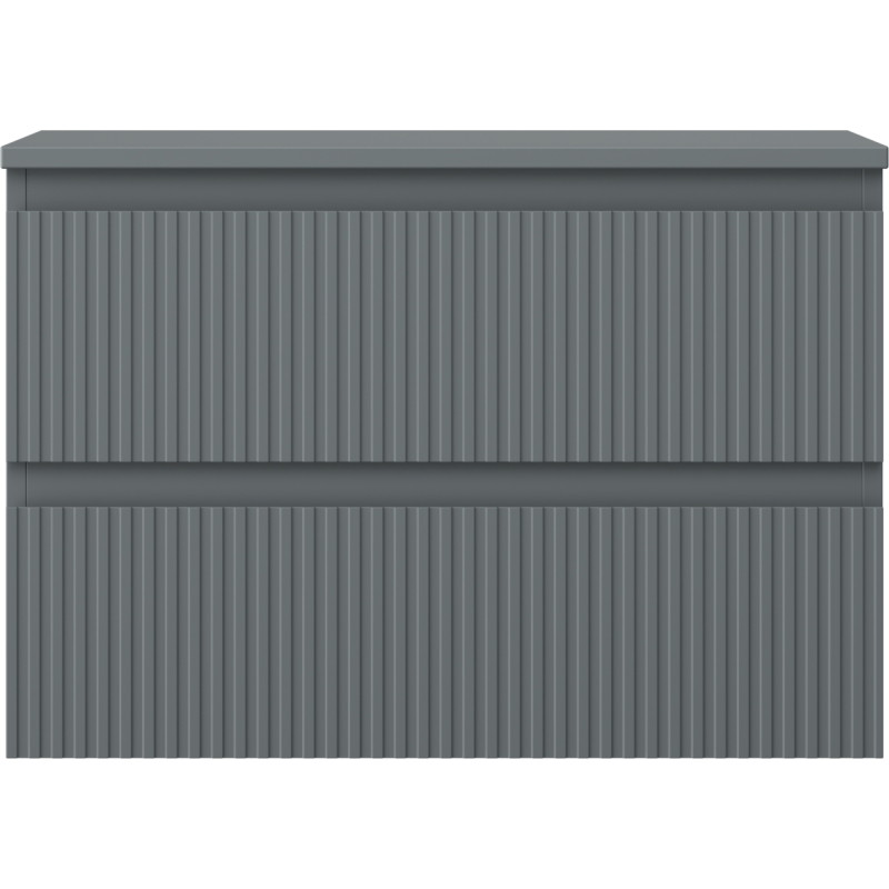 Mexen Rivel armoire de salle de bain sous lavabo 70 cm avec plateau, 2 tiroirs, rainurée, graphite mat - 91A20-07047-2-BFFC66