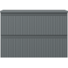 Mexen Rivel meuble de salle de bain sous lavabo 70 cm avec plan, 2 tiroirs, rainuré, graphite mat - 91A20-07047-2-BFFC66