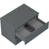 Mexen Rivel meuble de salle de bain sous lavabo 70 cm avec plan, 2 tiroirs, rainuré, graphite mat - 91A20-07047-2-BFFC66