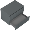 Mexen Rivel meuble de salle de bain sous lavabo 70 cm avec plan, 2 tiroirs, rainuré, graphite mat - 91A20-07047-2-BFFC66