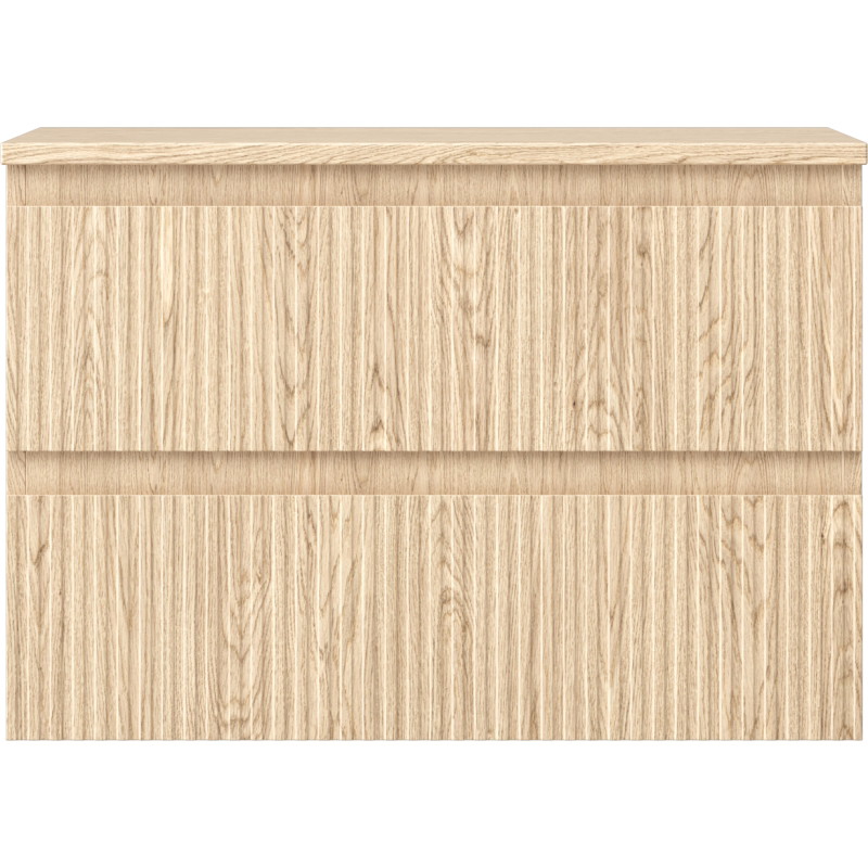 Mexen Rivel armoire de salle de bains sous-vasque 70 cm avec plateau, 2 tiroirs, rainurée, chêne - 91A20-07047-2-BFFC81