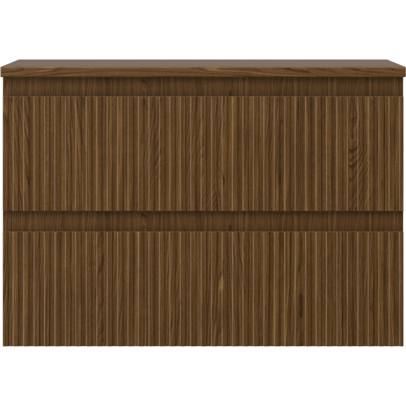 Mexen Rivel armoire de salle de bain sous-vasque 70 cm avec plateau, 2 tiroirs, rainuré, noyer - 91A20-07047-2-BFFC86