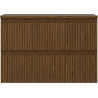 Mexen Rivel meuble de salle de bain sous-vasque 70 cm avec plateau, 2 tiroirs, rainuré, noyer - 91A20-07047-2-BFFC86