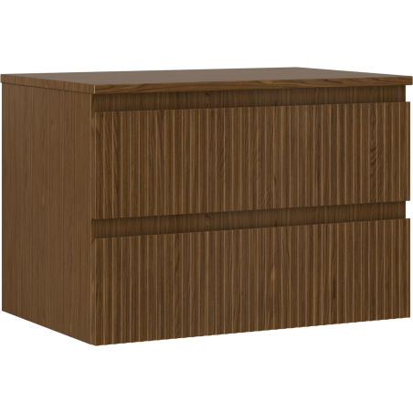 Mexen Rivel armoire de salle de bain sous-vasque 70 cm avec plateau, 2 tiroirs, rainuré, noyer - 91A20-07047-2-BFFC86