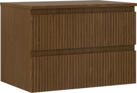 Mexen Rivel meuble de salle de bain sous-vasque 70 cm avec plateau, 2 tiroirs, rainuré, noyer - 91A20-07047-2-BFFC86