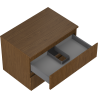 Mexen Rivel meuble de salle de bain sous-vasque 70 cm avec plateau, 2 tiroirs, rainuré, noyer - 91A20-07047-2-BFFC86