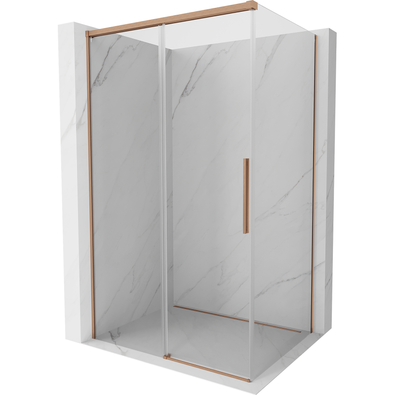 Mexen Rox cabine de douche coulissante 140 x 85 cm, transparent, cuivre brossé - 8C2-140-085-65-00