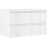 Mexen Rivel meuble de salle de bains sous-vasque 80 cm avec plateau, 2 tiroirs, rainuré, blanc mat - 91A20-08047-2-BFFC01
