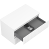 Mexen Rivel meuble de salle de bains sous-vasque 80 cm avec plateau, 2 tiroirs, rainuré, blanc mat - 91A20-08047-2-BFFC01