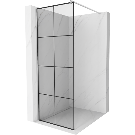 Mexen Kioto paroi de douche Walk-in 90 x 200 cm, grille noire 8 mm, chrome - 800-090-101-01-77
