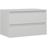 Mexen Rivel armoire de salle de bain sous lavabo 80 cm avec plan, 2 tiroirs, rainurée, gris mat - 91A20-08047-2-BFFC62