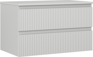 Mexen Rivel meuble de salle de bains sous lavabo 80 cm avec plateau, 2 tiroirs, rainuré, gris mat - 91A20-08047-2-BFFC62