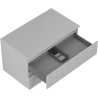 Mexen Rivel armoire de salle de bain sous lavabo 80 cm avec plan, 2 tiroirs, rainurée, gris mat - 91A20-08047-2-BFFC62