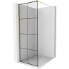 Mexen Kioto paroi de douche Walk-in 70 x 200 cm, grille noire 8 mm, dorée - 800-070-101-50-77