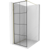 Mexen Kioto paroi de douche Walk-in 70 x 200 cm, grille noire 8 mm, or - 800-070-101-50-77