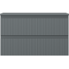 Mexen Rivel meuble de salle de bains sous-lavabo 80 cm avec plateau, 2 tiroirs, rainuré, graphite mat - 91A20-08047-2-BFFC66