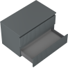 Mexen Rivel meuble de salle de bains sous-lavabo 80 cm avec plateau, 2 tiroirs, rainuré, graphite mat - 91A20-08047-2-BFFC66