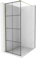 Mexen Kioto paroi de douche Walk-in 80 x 200 cm, grille noire 8 mm, dorée - 800-080-101-50-77
