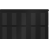 Mexen Rivel armoire de salle de bains sous-vasque 80 cm avec plateau, 2 tiroirs, rainurée, noir mat - 91A20-08047-2-BFFC71