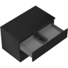 Mexen Rivel meuble de salle de bain sous lavabo 80 cm avec plateau, 2 tiroirs, rainuré, noir mat - 91A20-08047-2-BFFC71