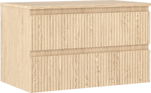 Mexen Rivel armoire de salle de bain sous-lavabo 80 cm avec plateau, 2 tiroirs, rainuré, chêne - 91A20-08047-2-BFFC81