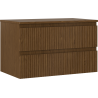 Mexen Rivel meuble de salle de bain sous-lavabo 80 cm avec plateau, 2 tiroirs, rainuré, noyer - 91A20-08047-2-BFFC86