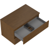 Mexen Rivel meuble de salle de bain sous-vasque 80 cm avec plateau, 2 tiroirs, rainuré, noyer - 91A20-08047-2-BFFC86