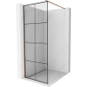Mexen Kioto paroi de douche 70 x 200 cm, transparent/Design noir 8 mm, Or rose - 800-070-101-60-77