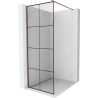 Paroi de douche Mexen Kioto Walk-in 80 x 200 cm, grille noire 8 mm, or rose - 800-080-101-60-77
