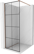 Mexen Kioto paroi de douche Walk-in 80 x 200 cm, grille noire 8 mm, or rose - 800-080-101-60-77