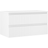 Mexen Rivel armoire de salle de bains sous-vasque 90 cm avec plateau, 2 tiroirs, rainurée, blanc mat - 91A20-09047-2-BFFC01