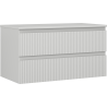 Mexen Rivel meuble-lavabo 90 cm avec plateau, 2 tiroirs, rainuré, gris mat - 91A20-09047-2-BFFC62
