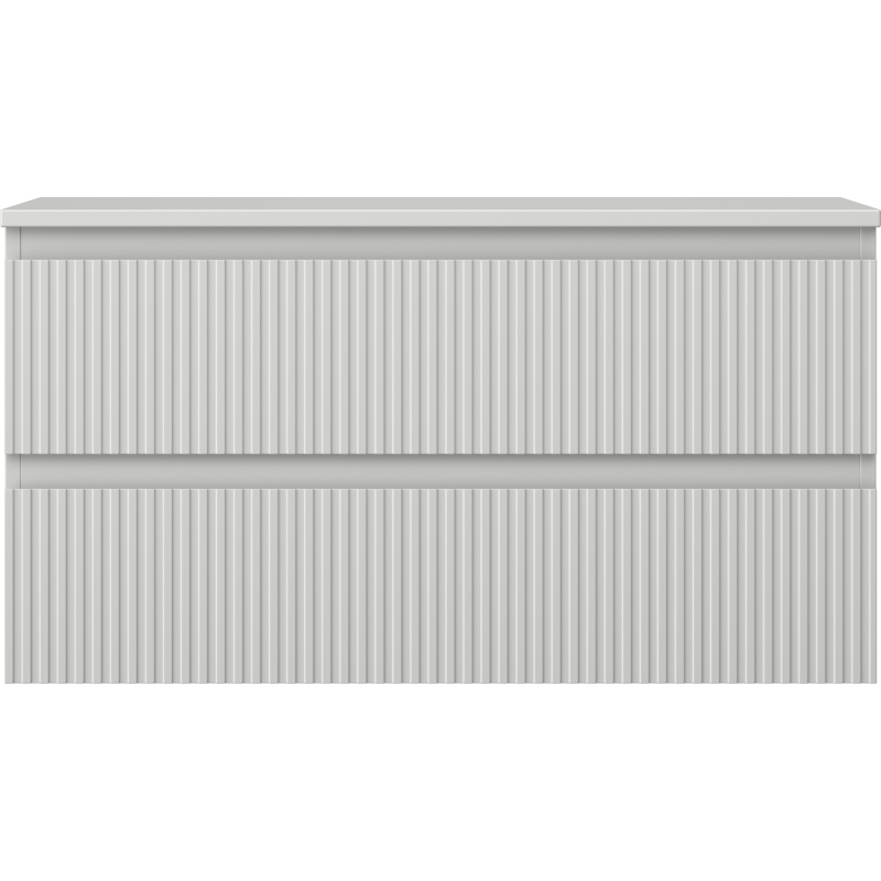 Mexen Rivel meuble de salle de bains sous vasque 90 cm avec plateau, 2 tiroirs, rainuré, gris mat - 91A20-09047-2-BFFC62