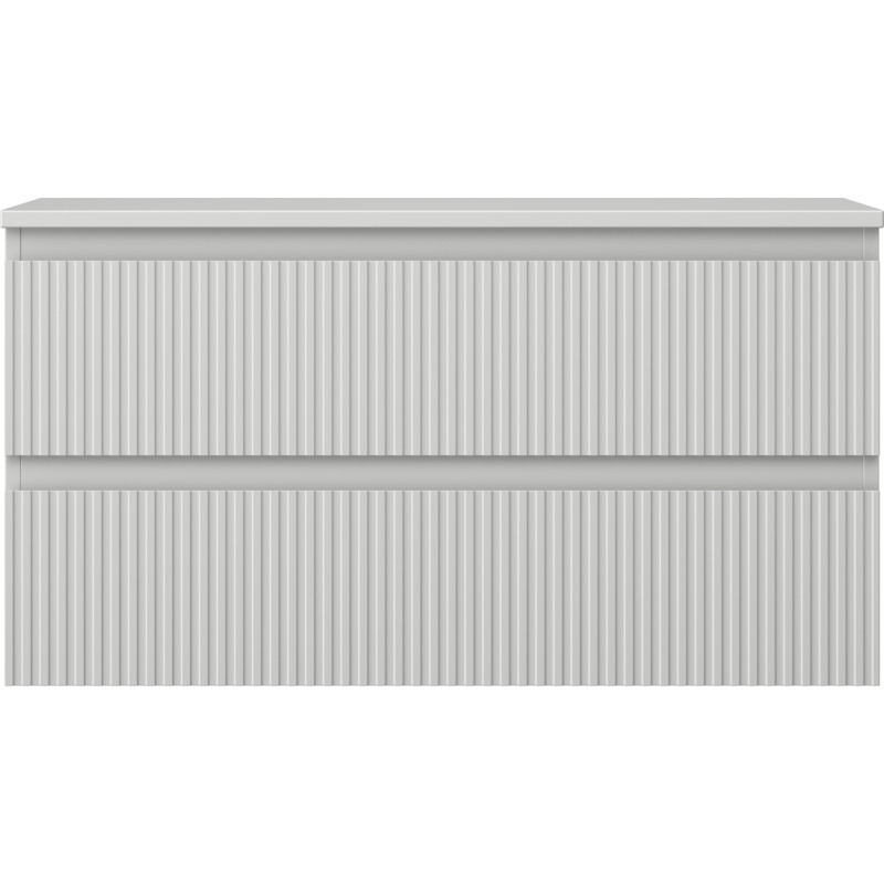 Mexen Rivel meuble-lavabo 90 cm avec plateau, 2 tiroirs, rainuré, gris mat - 91A20-09047-2-BFFC62