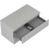 Mexen Rivel meuble de salle de bains sous vasque 90 cm avec plateau, 2 tiroirs, rainuré, gris mat - 91A20-09047-2-BFFC62