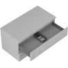Mexen Rivel meuble-lavabo 90 cm avec plateau, 2 tiroirs, rainuré, gris mat - 91A20-09047-2-BFFC62