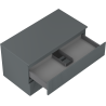 Mexen Rivel meuble de salle de bain sous-lavabo 90 cm avec plateau, 2 tiroirs, rainuré, graphite mat - 91A20-09047-2-BFFC66