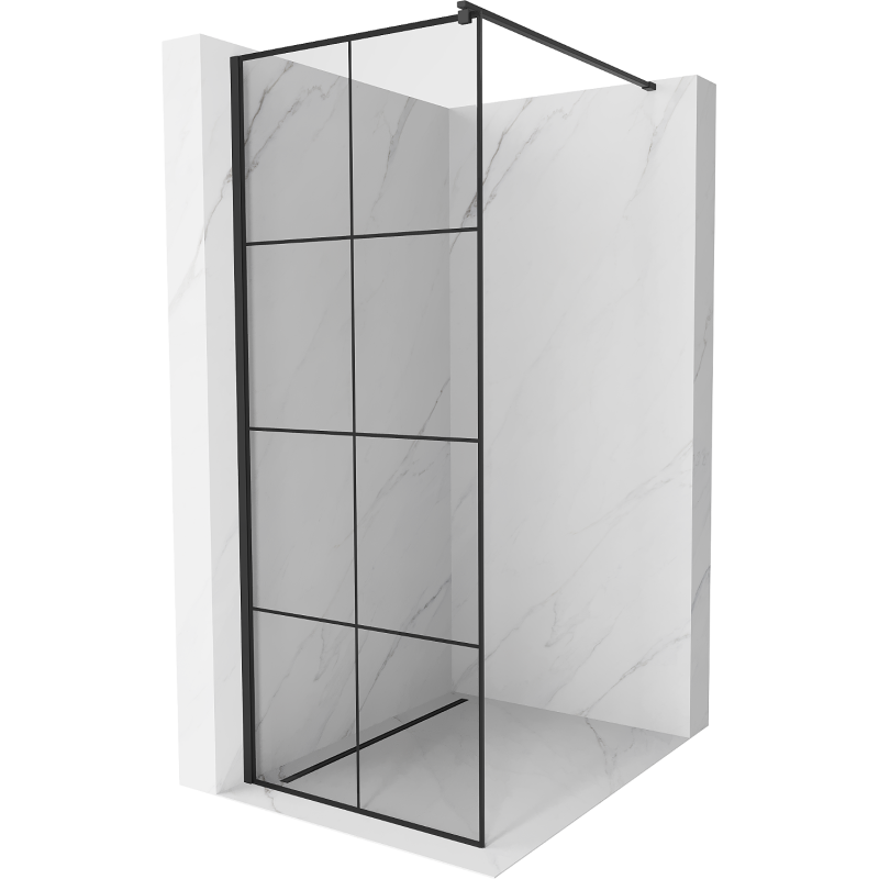 Mexen Kioto paroi de douche Walk-in 70 x 200 cm, grille noire 8 mm, noire - 800-070-101-70-77