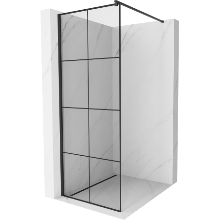 Mexen Kioto paroi de douche Walk-in 70 x 200 cm, grille noire 8 mm, noire - 800-070-101-70-77