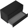 Mexen Rivel meuble de salle de bain sous-vasque 90 cm avec plateau, 2 tiroirs, rainuré, noir mat - 91A20-09047-2-BFFC71