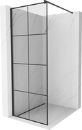 Mexen Kioto paroi de douche Walk-in 80 x 200 cm, quadrillage noir 8 mm, noir - 800-080-101-70-77