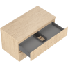 Mexen Rivel meuble de salle de bain sous-vasque 90 cm avec plateau, 2 tiroirs, rainurés, chêne - 91A20-09047-2-BFFC81