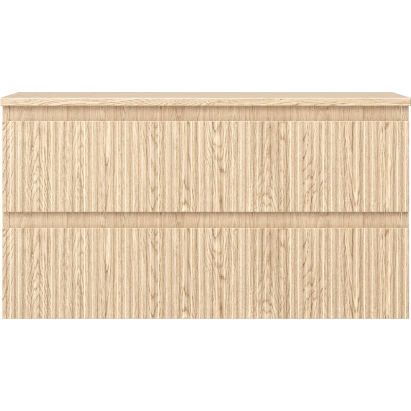 Mexen Rivel meuble de salle de bain sous-vasque 90 cm avec plateau, 2 tiroirs, rainurés, chêne - 91A20-09047-2-BFFC81
